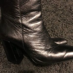 Silver ankle booties- leather 38.5